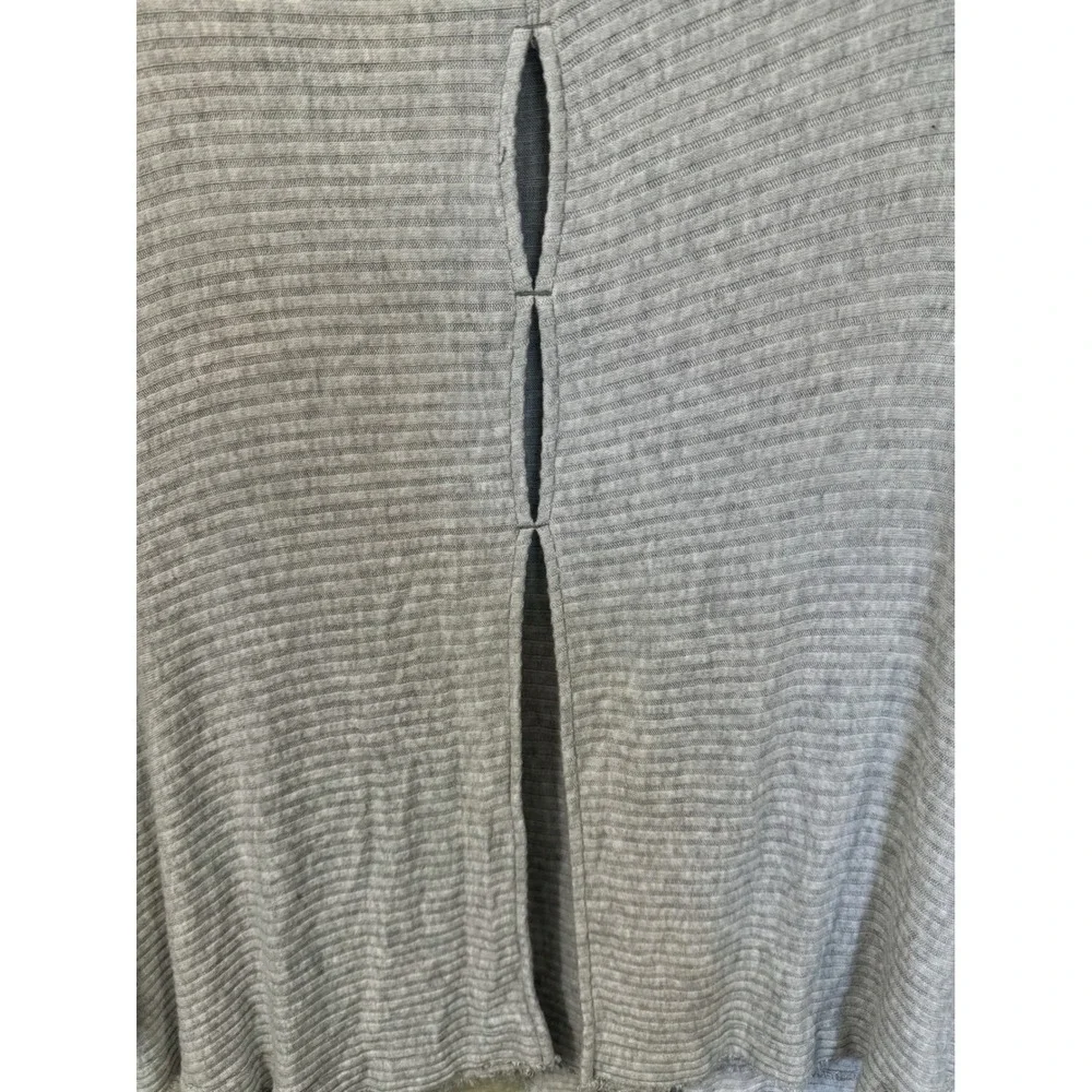 Free People We The Free Medium Gray Lover Rib Cowl Neck Split Back Boho Tunic